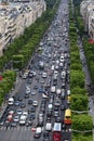 Heavy Traffic on the Champs-Ãâ°lysÃÂ©es Royalty Free Stock Photo