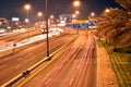Heavy traffic in Dubai-Sharjah road, Al Ittihad road in rush hour, Dubai, United Arab Emirates Royalty Free Stock Photo