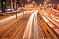 Heavy traffic in Dubai-Sharjah road, Al Ittihad road in rush hour, Dubai, United Arab Emirates Royalty Free Stock Photo