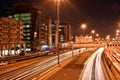 Heavy traffic in Dubai-Sharjah road, Al Ittihad road in rush hour, Dubai, United Arab Emirates Royalty Free Stock Photo