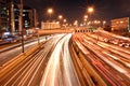 Heavy traffic in Dubai-Sharjah road, Al Ittihad road in rush hour, Dubai, United Arab Emirates Royalty Free Stock Photo