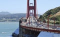 Heavy traffic on Golden Gate Bridge, connecting San Francisco to Marin County Royalty Free Stock Photo