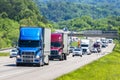 Heavy Traffic On The Interstate Highway Royalty Free Stock Photo