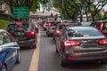 Heavy traffic jam in Bangsar Kuala LUmpur