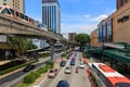 Heavy traffic jam at Jalan Bukit Bintang KL, During Office hour in the morning with clear blue sky