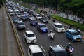 Heavy traffic jam during rush hour in Jakarta, Indonesia Royalty Free Stock Photo