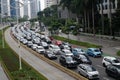 Heavy traffic jam during rush hour in Jakarta, Indonesia Royalty Free Stock Photo