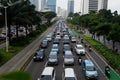 Heavy traffic jam during rush hour in Jakarta, Indonesia Royalty Free Stock Photo