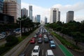 Heavy traffic jam during rush hour in Jakarta, Indonesia Royalty Free Stock Photo