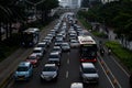 Heavy traffic jam during rush hour in Jakarta, Indonesia Royalty Free Stock Photo
