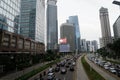 Heavy traffic jam during rush hour in Jakarta, Indonesia Royalty Free Stock Photo