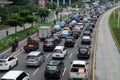 Heavy traffic jam during rush hour in Jakarta, Indonesia Royalty Free Stock Photo