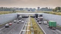Heavy traffic on motorway in Randstad