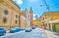 The heavy traffic in Naxxar, Malta
