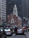 Heavy traffic during rush hour in downtown Boston Royalty Free Stock Photo