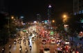 Heavy traffic street cityscape Hanoi Vietnam