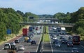 Heavy traffic on three lane motorway countryside Royalty Free Stock Photo