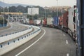 Heavy traffic or truck transport between North Africa and Europe Royalty Free Stock Photo