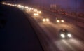 Heavy traffic on a winter evening Royalty Free Stock Photo