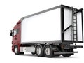 Heavy transport truck - rear view Royalty Free Stock Photo
