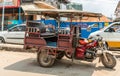 Heavy triccycle taxi motorbike in Sihanoukville Cambodia