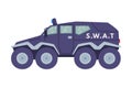 Heavy Truck as SWAT Vehicle or Rescue Vehicle and Police Tactical Unit Vector Illustration Royalty Free Stock Photo