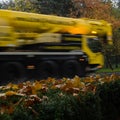 AUTUMN AND TRUCK CRANE Royalty Free Stock Photo