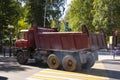 Heavy truck at the crossroads Royalty Free Stock Photo