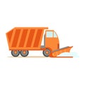 Heavy Truck With Empty Trailer , Part Of Roadworks And Construction Site Series Of Vector Illustrations Royalty Free Stock Photo