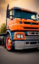 Heavy truck front side view concept Royalty Free Stock Photo