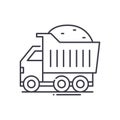 Heavy truck icon, linear isolated illustration, thin line vector, web design sign, outline concept symbol with editable Royalty Free Stock Photo