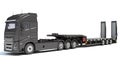 Heavy Truck with Lowboy Trailer 3D rendering