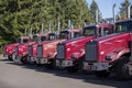 Heavy trucks on parking lot