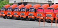 Heavy trucks in row Royalty Free Stock Photo