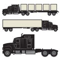 Heavy trucks silhouette set Royalty Free Stock Photo