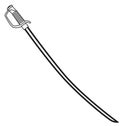 US Cavalry Sabre Outline Line Drawing On White