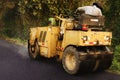 Heavy Vibration roller compactor at asphalt pavement works for road repairing Royalty Free Stock Photo