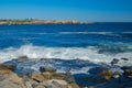 Heavy waves on Granite Rocks Royalty Free Stock Photo