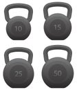 Kettlebells Set Isolated Vector Illustration