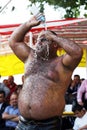 A heavy weight wrestler at the Velimese Turkish Oil Wrestling Festival, Turkey.