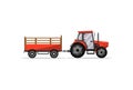 Heavy wheeled tractor with trailer icon Royalty Free Stock Photo