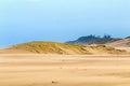 Heavy Wind Blowing Sand on Beach Against Coastal Skyline Royalty Free Stock Photo