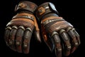 Heavyduty leather work gloves with reinforced palm