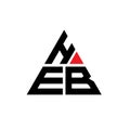 HEB triangle letter logo design with triangle shape. HEB triangle logo design monogram. HEB triangle vector logo template with red Royalty Free Stock Photo