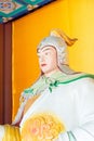 Zhao yun Statue at Zhaoyun Temple. a famous historic site in Zhengding, Hebei, China. Royalty Free Stock Photo