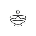 Hebrew Candle outline icon