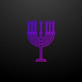 Hebrew candles outline nolan icon. Elements of religion set. Simple icon for websites, web design, mobile app, info graphics Royalty Free Stock Photo