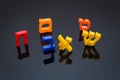 Hebrew Colorful letters Alphabet close up