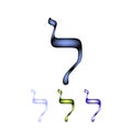 Hebrew font. The Hebrew language. The letter lamed. Vector illustration on isolated background