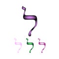 Hebrew font. The Hebrew language. The letter lamed. Vector illustration on isolated background Royalty Free Stock Photo